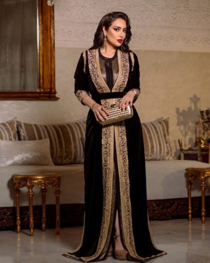 Caftan marocain noir